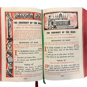 Saint Joseph Daily Missal 1961 Vintage Catholic Prayer Book Black Leather